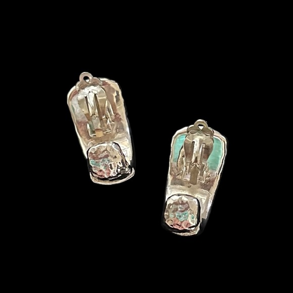 Simon Sebbag Designs Sterling Silver Hammered J Shaped Hoop Earrings - Picture 4 of 9